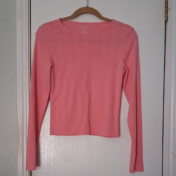 American Eagle Outfitters Women's Pink Long Sleeve Summer Top Sz M - Picture 1 of 4
